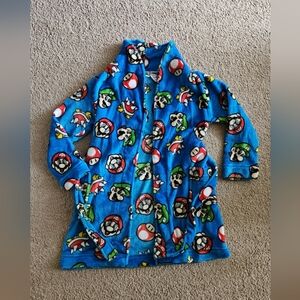 Nintendo Super Mario Plush Robe in Bright Blue with Multicolor Accents